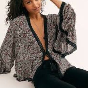 Free People Black Lola Kimono, NWT, Medium